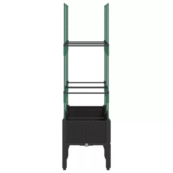 fekete polipropilén rácsos kerti ültetőláda 80 x 40 x 142,5 cm