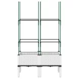fehér polipropilén rácsos kerti ültetőláda 80 x 40 x 142,5 cm