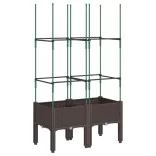 barna polipropilén rácsos kerti ültetőláda 80 x 40 x 142,5 cm