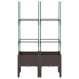 barna polipropilén rácsos kerti ültetőláda 80 x 40 x 142,5 cm