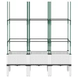 fehér polipropilén rácsos kerti ültetőláda 120 x 40 x 142,5 cm