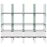 fehér polipropilén rácsos kerti ültetőláda 160 x 40 x 142,5 cm