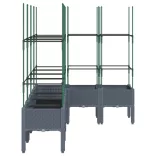 kékszürke PP rácsos kerti ültetőláda 160 x 120 x 142,5 cm