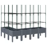 kékszürke PP rácsos kerti ültetőláda 160 x 120 x 142,5 cm