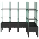 fekete polipropilén rácsos kerti ültetőláda 160x120x142,5 cm