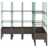 barna polipropilén rácsos kerti ültetőláda 160 x 120 x 142,5 cm