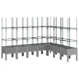 világosszürke PP rácsos kerti ültetőláda 200 x 160 x 142,5 cm