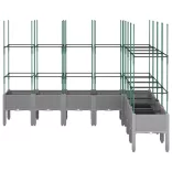 világosszürke PP rácsos kerti ültetőláda 200 x 160 x 142,5 cm