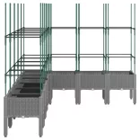 világosszürke PP rácsos kerti ültetőláda 200 x 160 x 142,5 cm