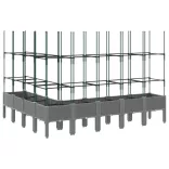 világosszürke PP rácsos kerti ültetőláda 200 x 160 x 142,5 cm