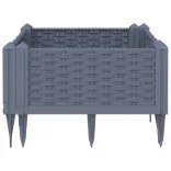 kékszürke PP kerti virágláda cövekekkel 42,5 x 42,5 x 28,5 cm