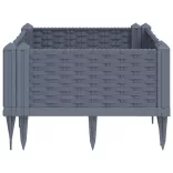 kékszürke PP kerti virágláda cövekekkel 42,5 x 42,5 x 28,5 cm