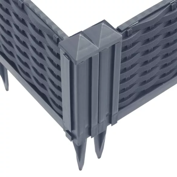 kékszürke PP kerti virágláda cövekekkel 42,5 x 42,5 x 28,5 cm