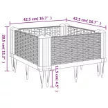 fehér polipropilén kerti virágláda cövekekkel 42,5x42,5x28,5 cm