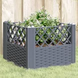 kékszürke PP kerti virágláda cövekekkel 43,5 x 43,5 x 43,5 cm