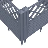 kékszürke PP kerti virágláda cövekekkel 123,5 x 43,5 x 43,5 cm