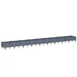 kékszürke PP kerti virágláda cövekekkel 362,5 x 42,5 x 28,5 cm