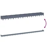 kékszürke PP kerti virágláda cövekekkel 362,5 x 42,5 x 28,5 cm
