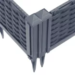 kékszürke PP kerti virágláda cövekekkel 362,5 x 42,5 x 28,5 cm