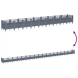 kékszürke PP kerti virágláda cövekekkel 363,5 x 43,5 x 43,5 cm