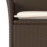 2 db barna polyrattan kerti szék párnával