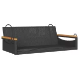 fekete polyrattan hintapad 109 x 62 x 40 cm