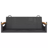 fekete polyrattan hintapad 109 x 62 x 40 cm