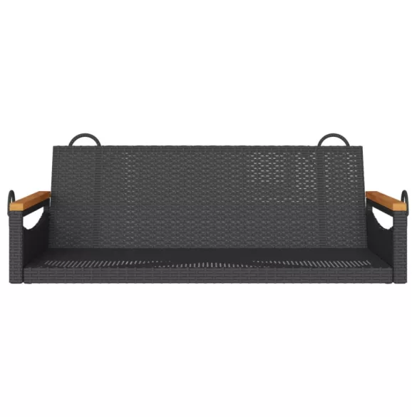 fekete polyrattan hintapad 109 x 62 x 40 cm