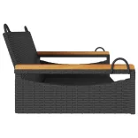 fekete polyrattan hintapad 109 x 62 x 40 cm
