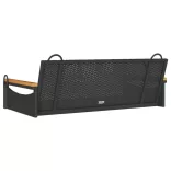 fekete polyrattan hintapad 109 x 62 x 40 cm