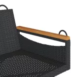 fekete polyrattan hintapad 109 x 62 x 40 cm