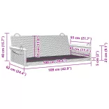 fekete polyrattan hintapad 109 x 62 x 40 cm
