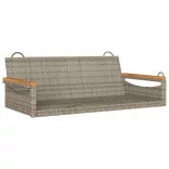 szürke polyrattan hintapad 109 x 62 x 40 cm