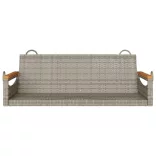 szürke polyrattan hintapad 109 x 62 x 40 cm