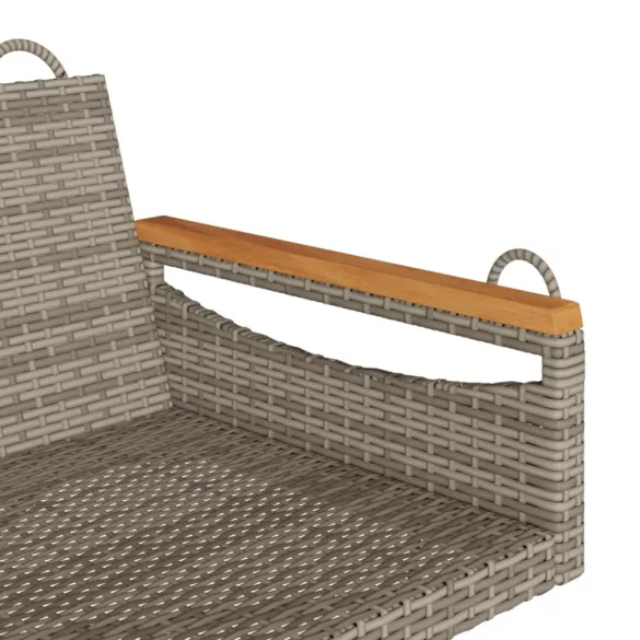 szürke polyrattan hintapad 109 x 62 x 40 cm