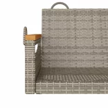 szürke polyrattan hintapad 109 x 62 x 40 cm