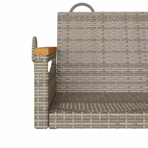 szürke polyrattan hintapad 109 x 62 x 40 cm