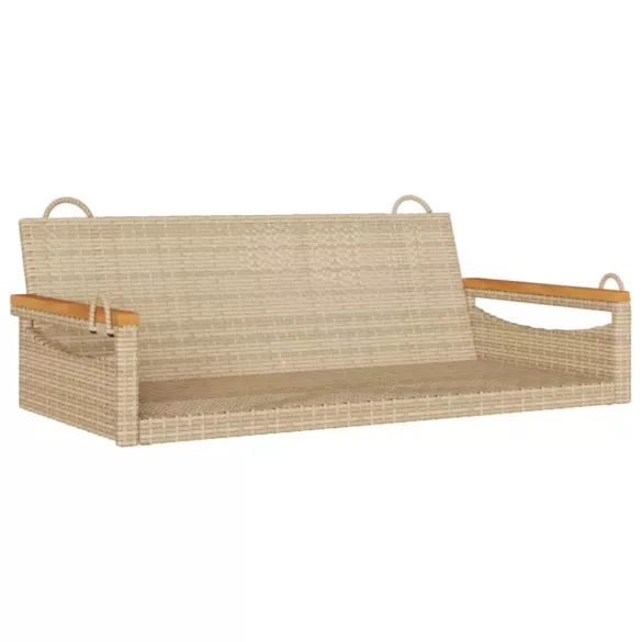 bézs polyrattan hintapad 109 x 62 x 40 cm