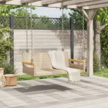 bézs polyrattan hintapad 109 x 62 x 40 cm