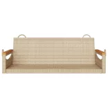 bézs polyrattan hintapad 109 x 62 x 40 cm