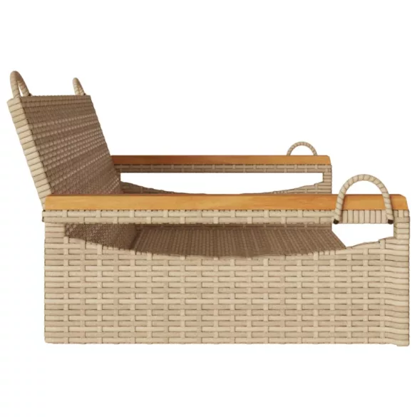 bézs polyrattan hintapad 109 x 62 x 40 cm