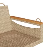 bézs polyrattan hintapad 109 x 62 x 40 cm