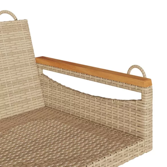 bézs polyrattan hintapad 109 x 62 x 40 cm