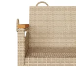 bézs polyrattan hintapad 109 x 62 x 40 cm