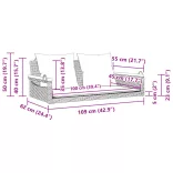 fekete polyrattan hintapad párnákkal 109 x 62 x 40 cm