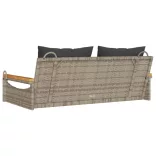 szürke polyrattan hintapad párnákkal 109 x 62 x 40 cm