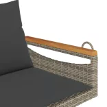 szürke polyrattan hintapad párnákkal 109 x 62 x 40 cm