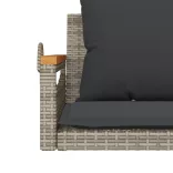 szürke polyrattan hintapad párnákkal 109 x 62 x 40 cm