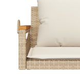 bézs polyrattan hintapad párnákkal 109 x 62 x 40 cm