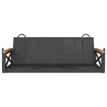 fekete polyrattan hintapad 109 x 62 x 40 cm